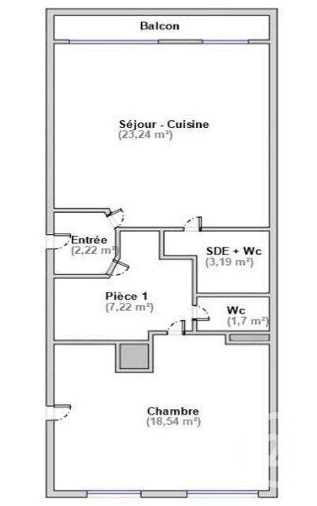 Appartement F3 à vendre - 3 pièces - 56,11 m2 - Paris - 75006 - ILE-DE-FRANCE