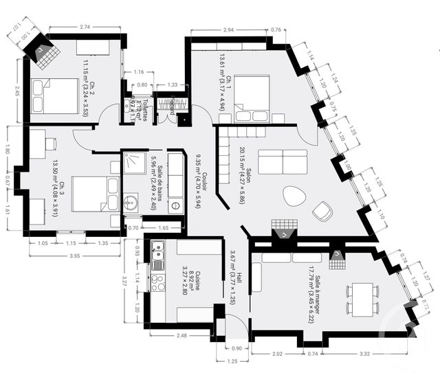 Appartement F5 &agrave; vendre - 5 pi&egrave;ces - 101,94 m2 - Paris - 75006 - ILE-DE-FRANCE