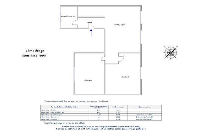 Appartement F3 &agrave; vendre - 3 pi&egrave;ces - 51 m2 - Paris - 75006 - ILE-DE-FRANCE