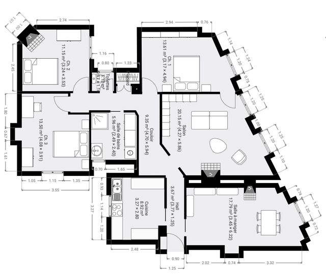 Appartement F5 à vendre - 5 pièces - 101,94 m2 - Paris - 75006 - ILE-DE-FRANCE