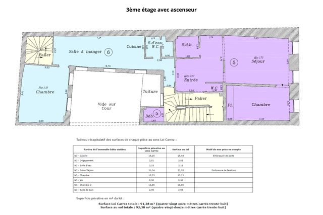Appartement T3 &agrave; vendre - 3 pi&egrave;ces - 91,38 m2 - Paris - 75007 - ILE-DE-FRANCE